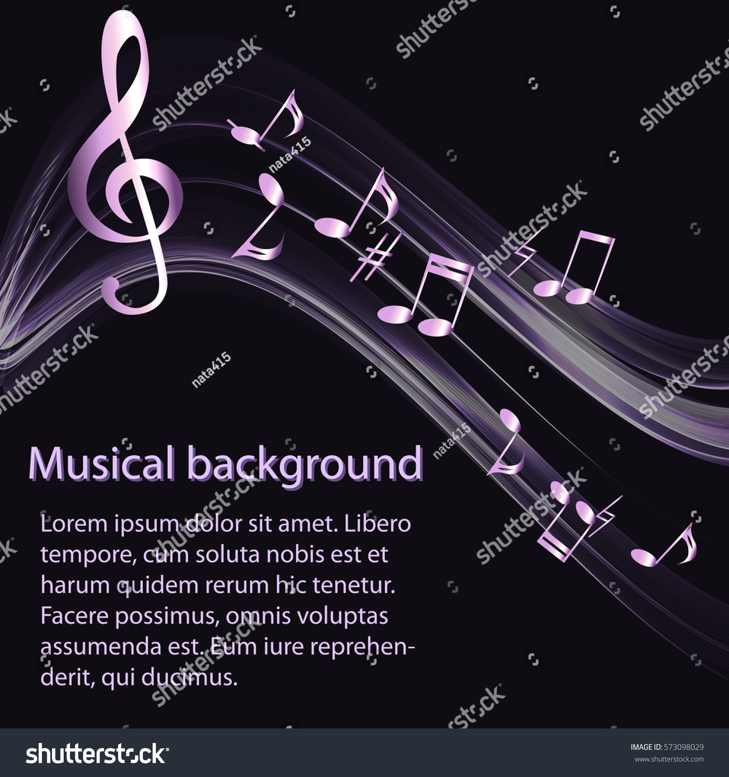 Abstract Musical Background Music Notes Treble Stock Vector