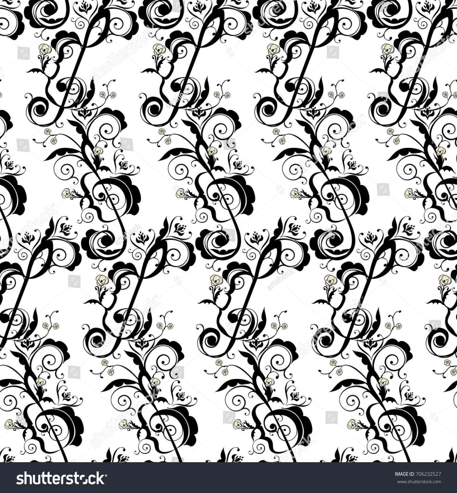 Abstract Musical Background Music Notes Floral Stock Vector (Royalty