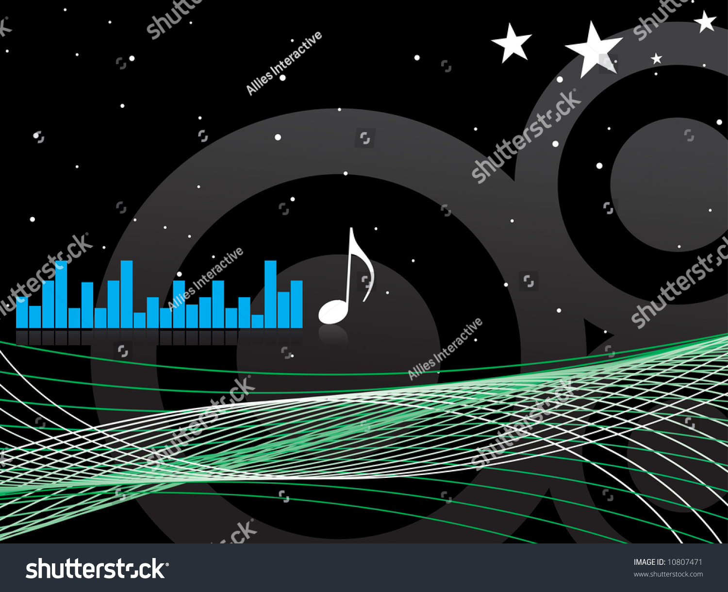 Abstract Musical Waves Background Vector Illustration Stock Vector (Royalty Free) 10807471
