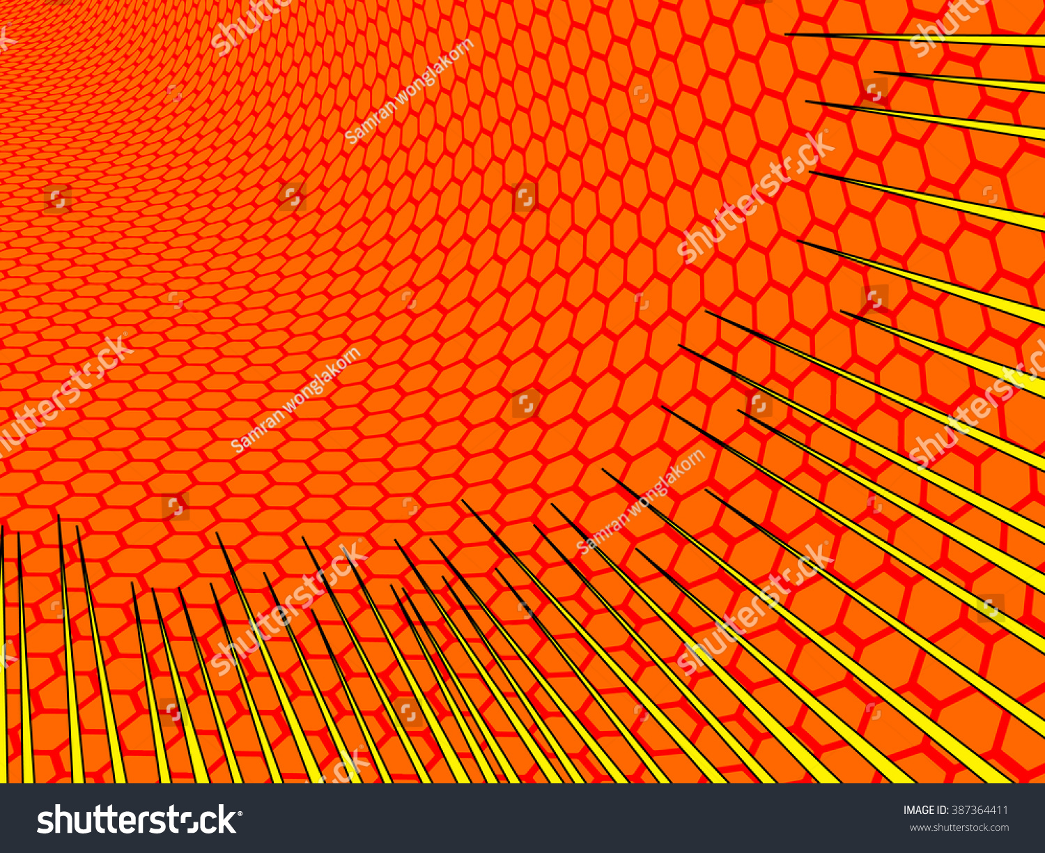Abstract Orange Zoom Background Stock Vector (Royalty Free) 387364411