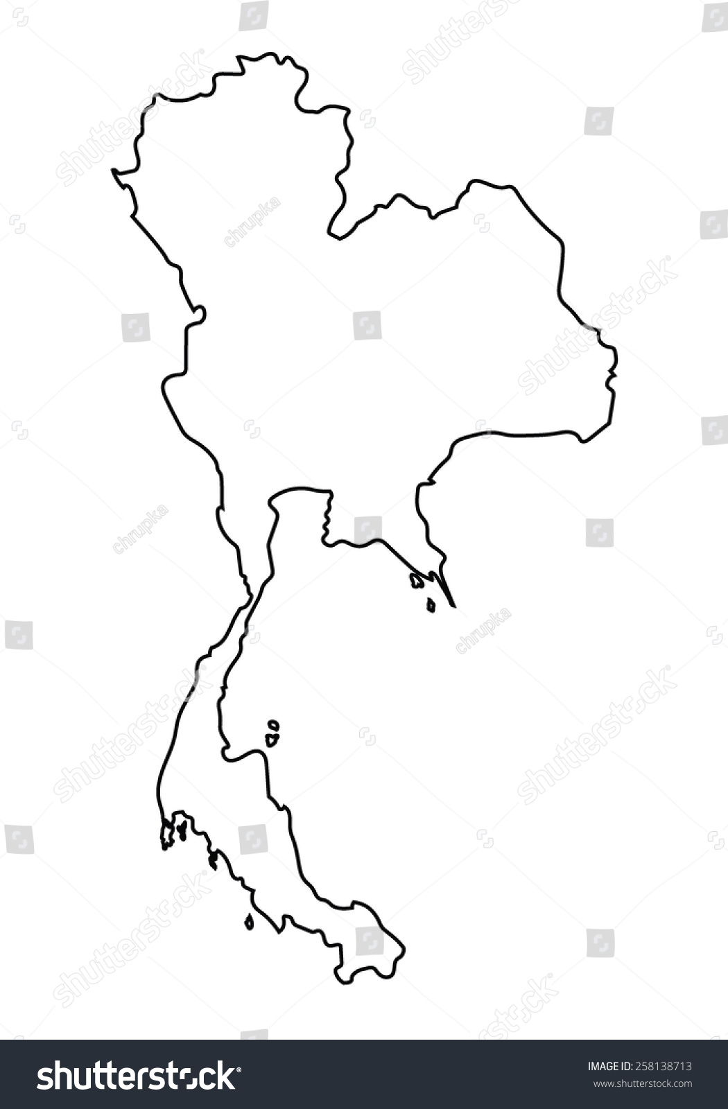 Outline Map Of Thailand