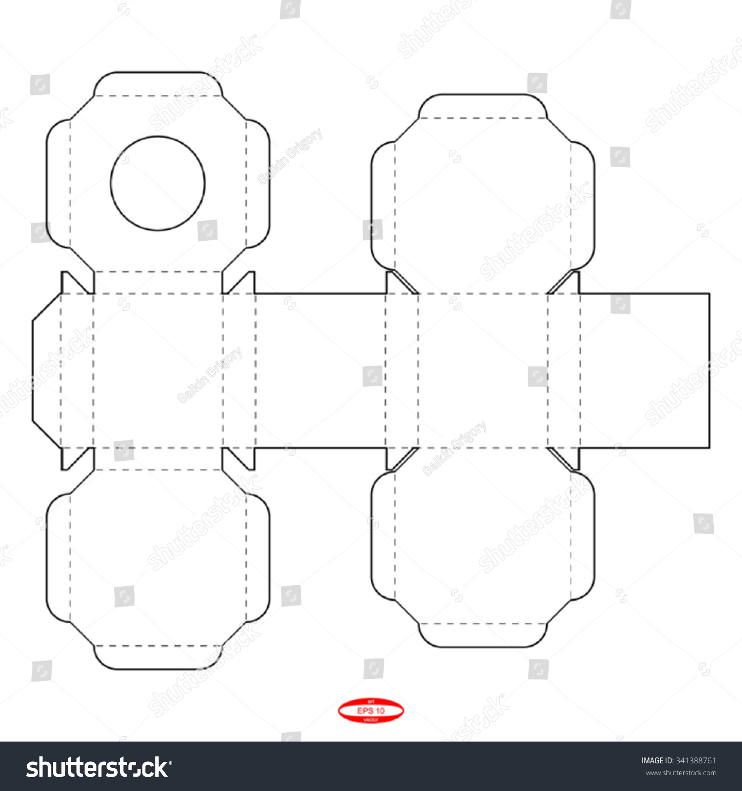 Abstract Packaging Box Lid Template Isolated Stock Vector (Royalty Free ...