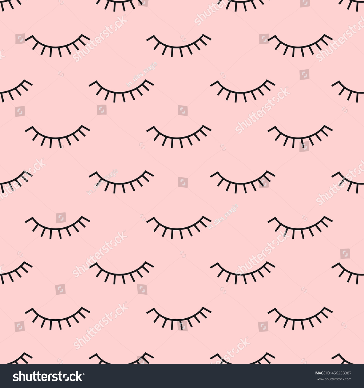SVG of Abstract pattern with closed eyes on pink background. Cute eyelashes illustration. Fashion design for textile, wallpaper, fabric. svg