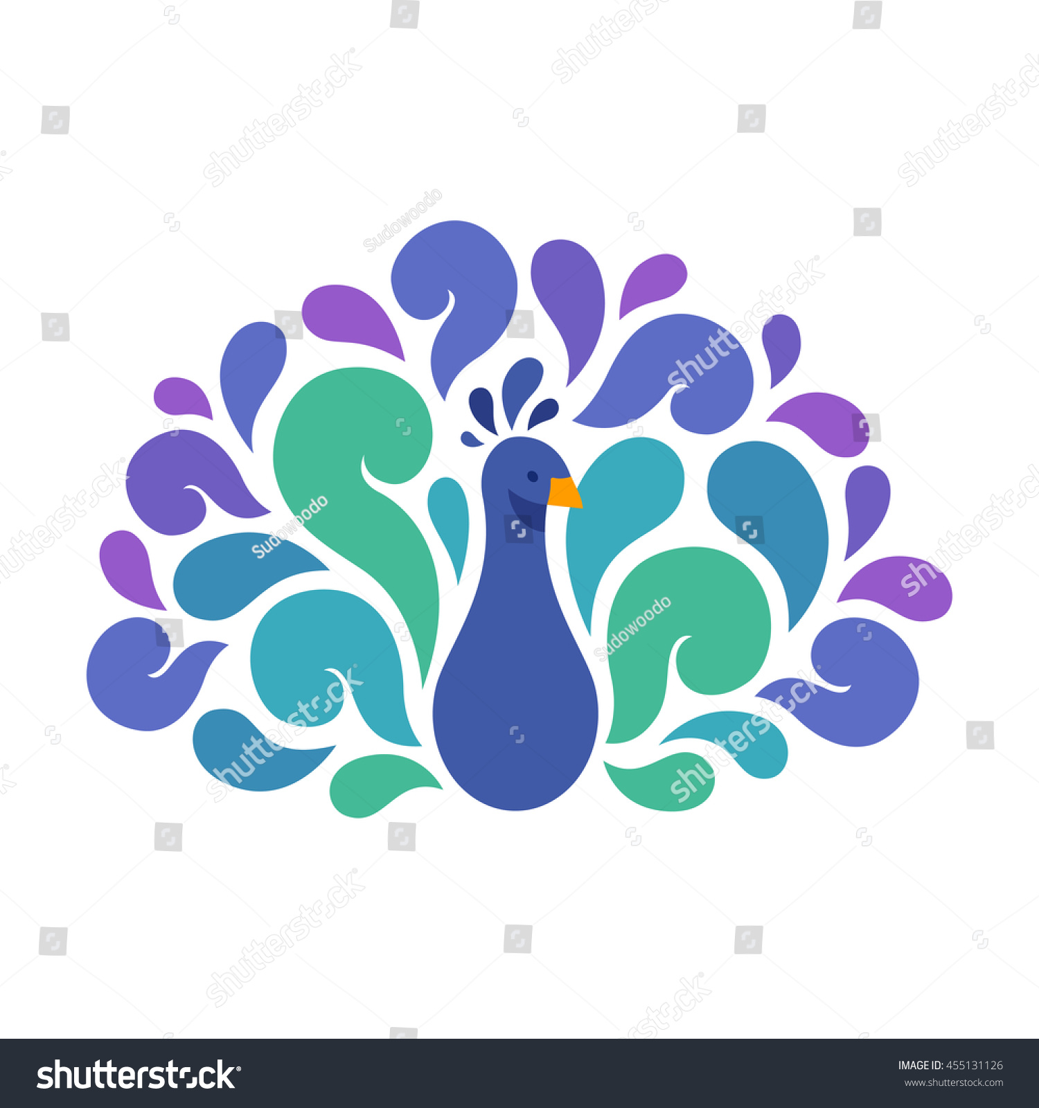 Abstract Peacock Illustration Beautiful Color Swirls Stock Vector ...