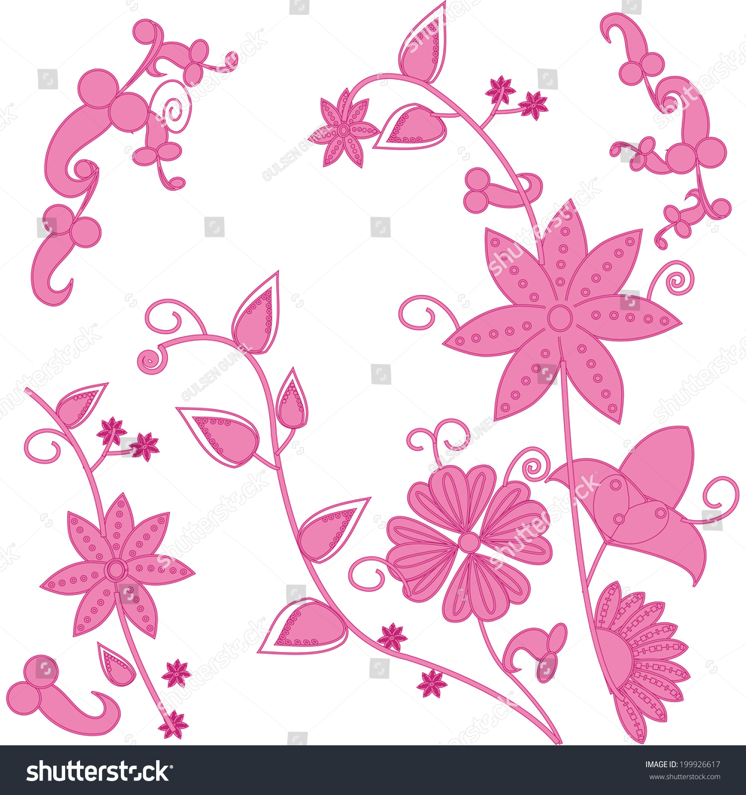 Abstract Pink Flower Vector Stock Vector 199926617 - Shutterstock