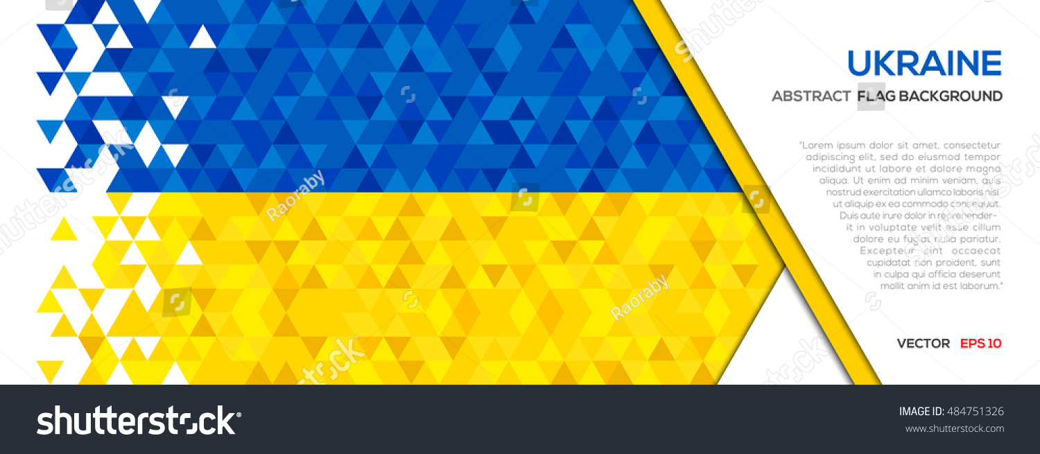 Abstract polygon Geometric Shape background Ukraine flag