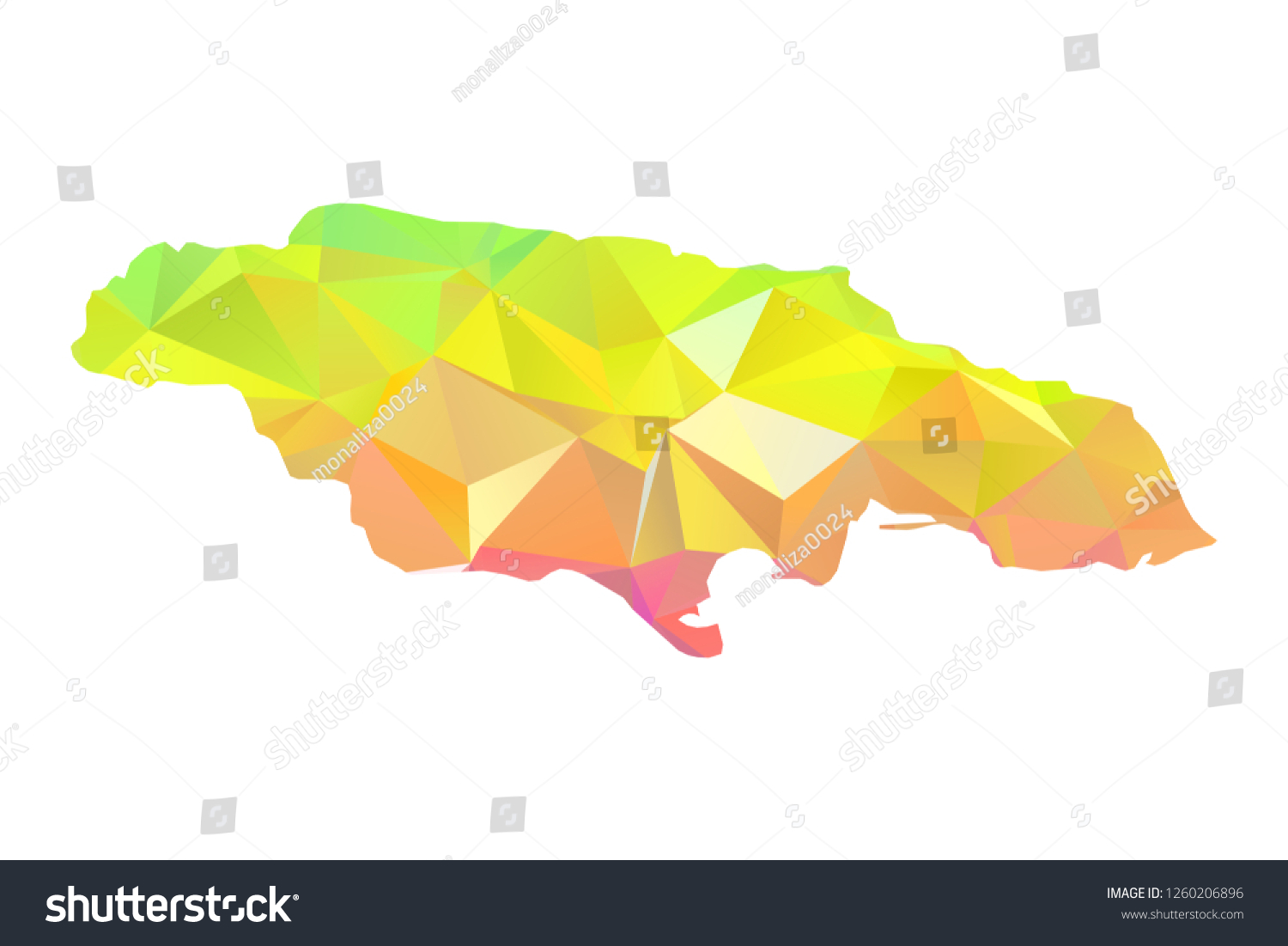 Abstract Polygon Map Vector Illustration Low Stock Vector Royalty Free   Stock Vector Abstract Polygon Map Vector Illustration Low Poly Colorful Jamaica Map Of Isolated Vector 1260206896 