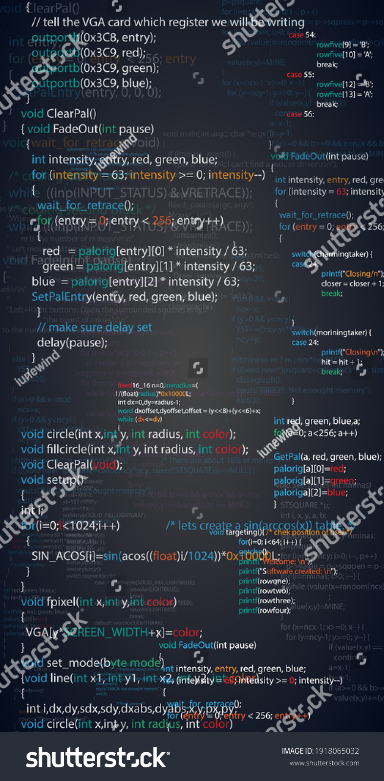 Abstract Programming Code Screen Vertical Layout Stock Vector (Royalty ...