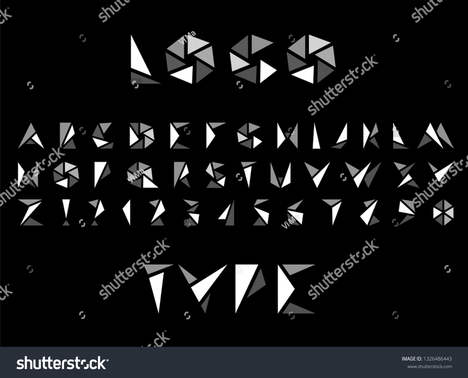 Abstract Pyramid Logo Font Minimalist Pyramid Stock Vector