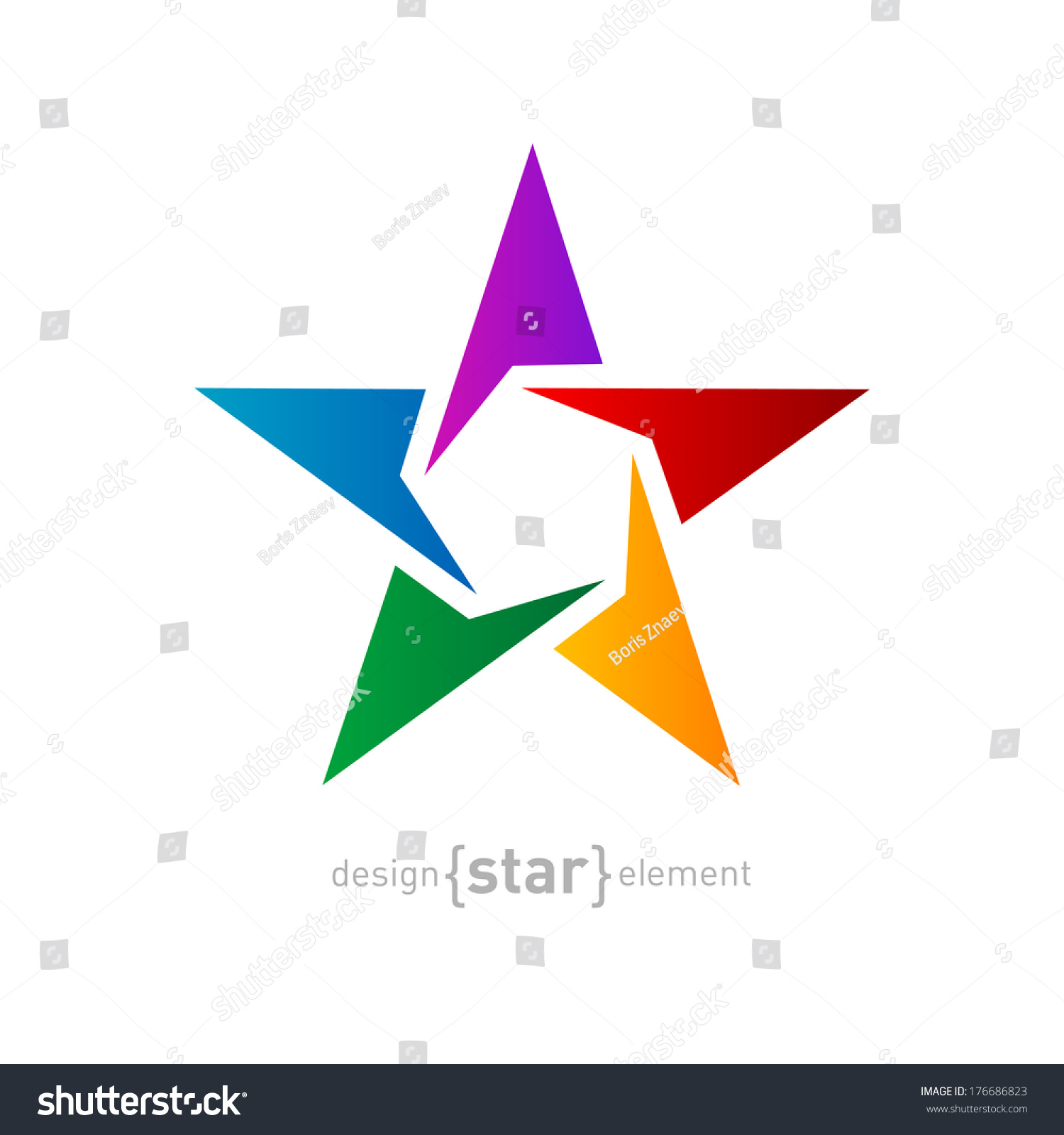 Abstract Rainbow Star Vector Design Element Stock Vector (Royalty Free ...