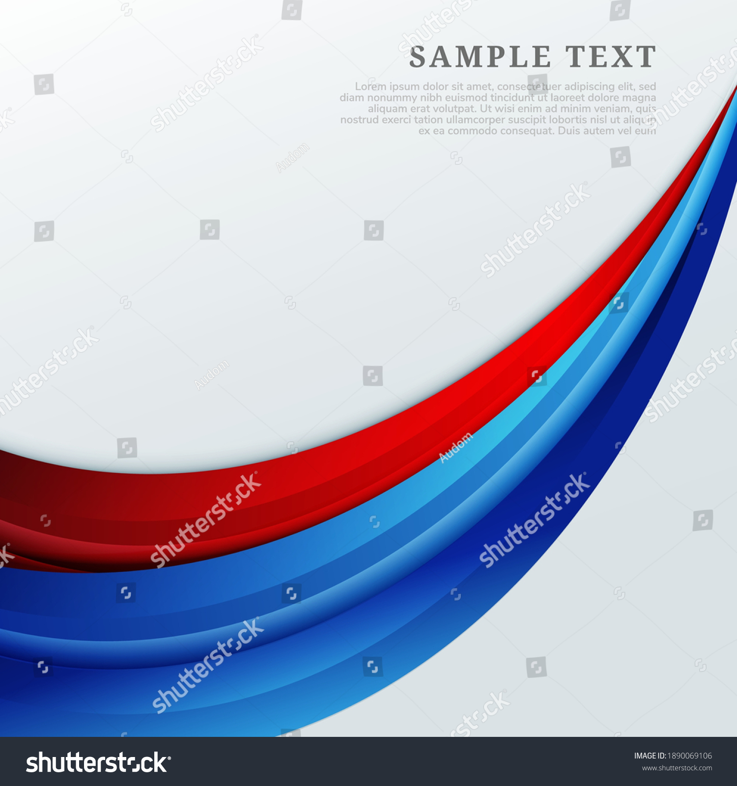 Abstract Red Blue Curves Shape On Stock Vector (Royalty Free) 1890069106