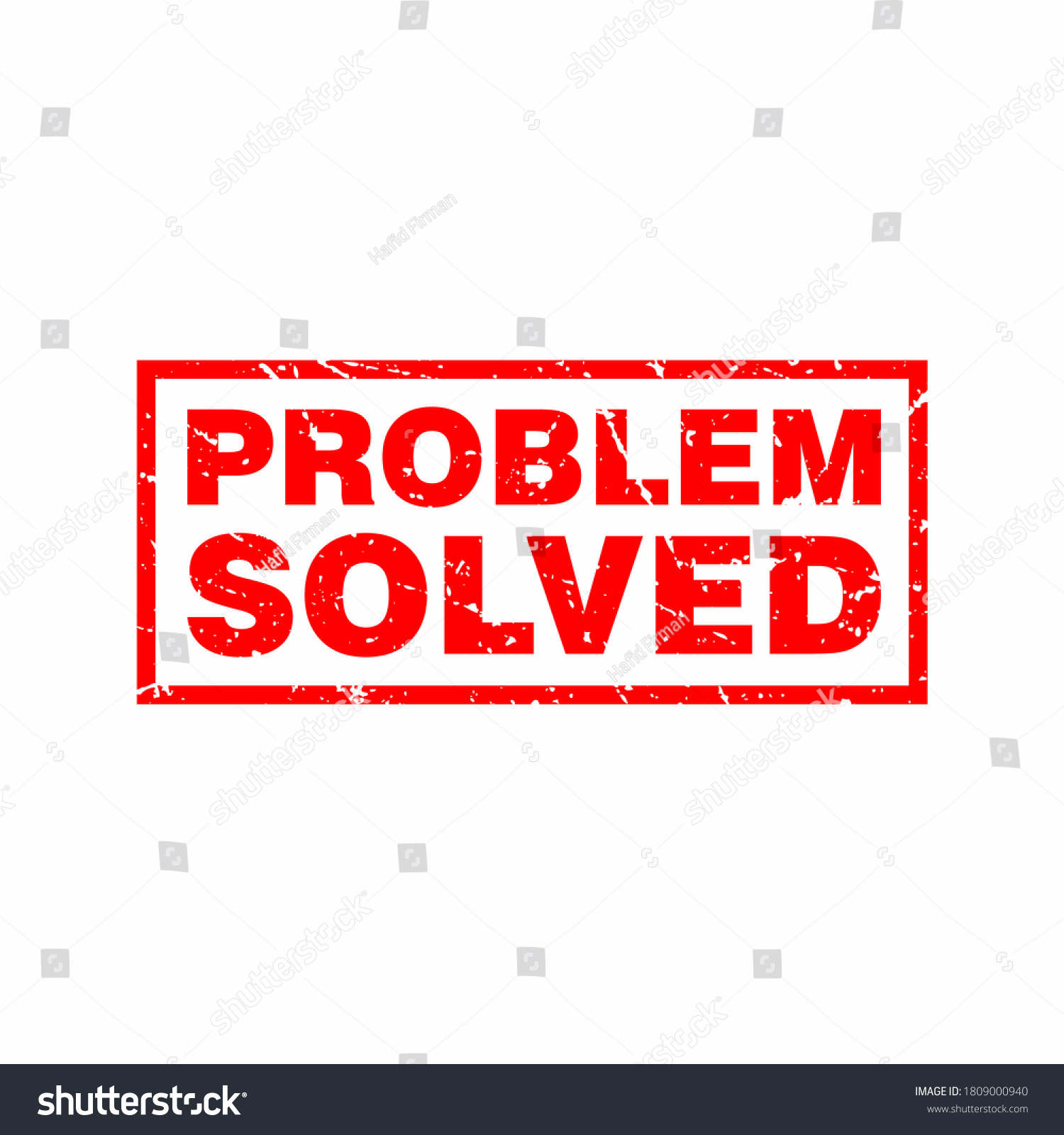 Abstract Red Grungy Problem Solved Rubber Stock Vector Royalty Free