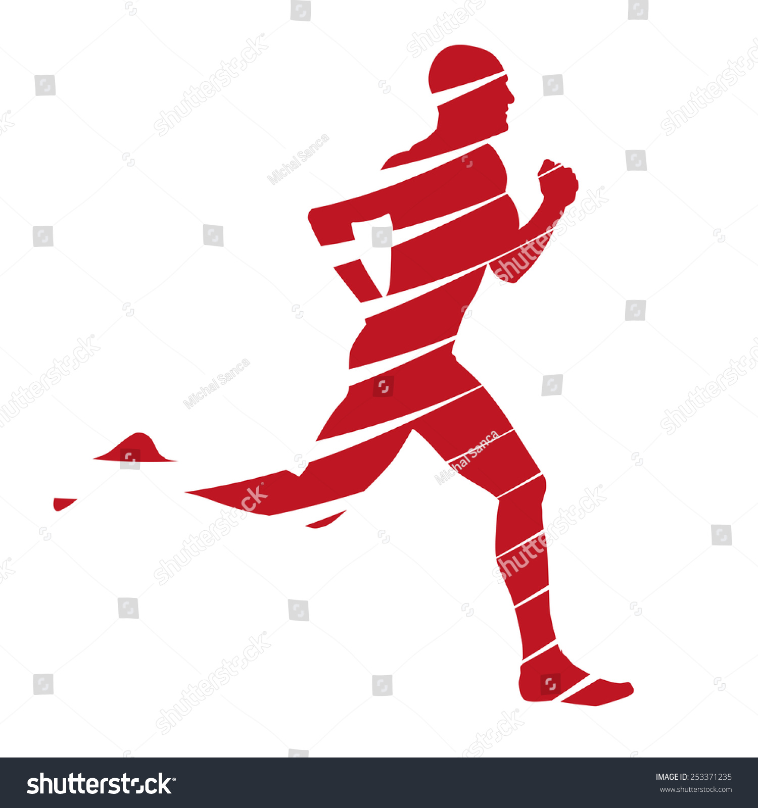 Abstract Red Runner Silhouette Stock Vector 253371235 - Shutterstock