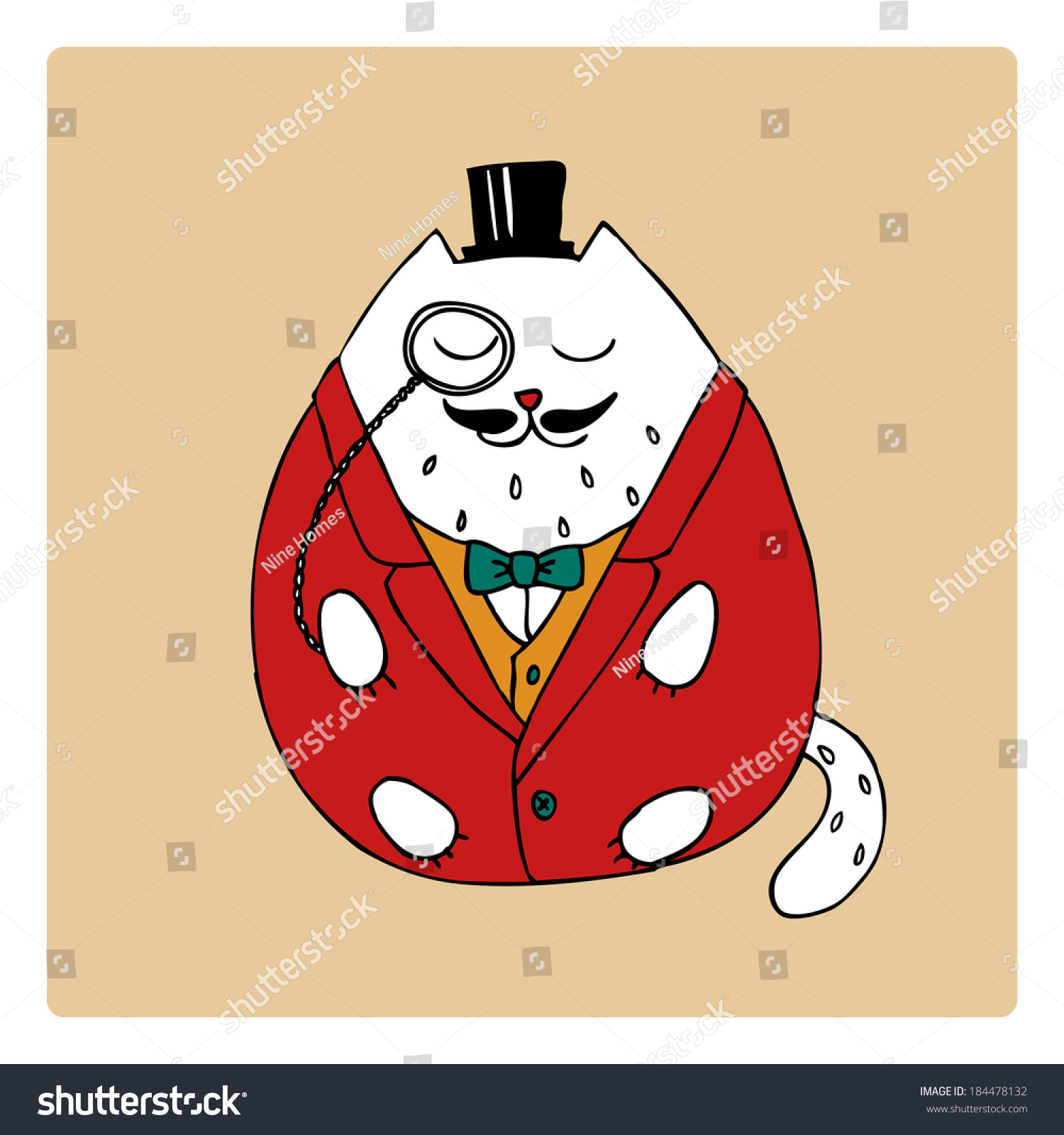 Abstract Retro Cat Hat Stock Vector 
