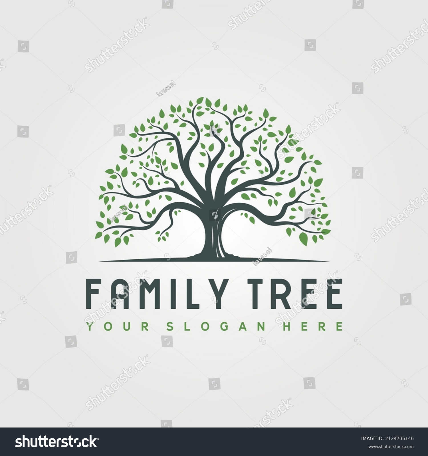 SVG of abstract root tree logo vector illustration design, family tree logo design svg