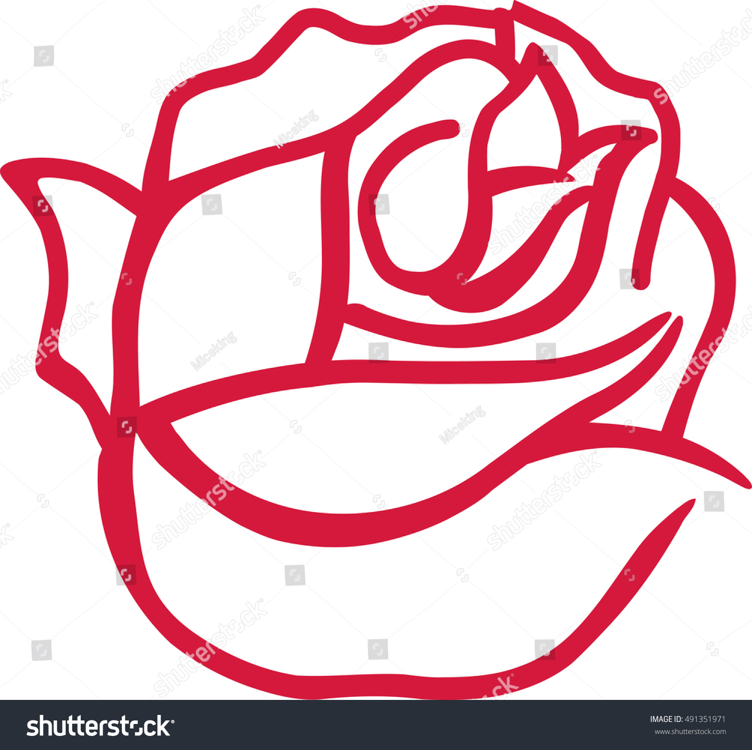Abstract Rose Flower Stock Vector 491351971 Shutterstock