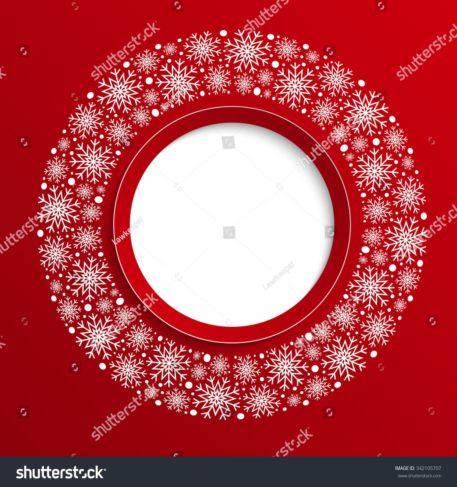 Abstract Round Christmas Background Made Of Snowflakes For Your Design