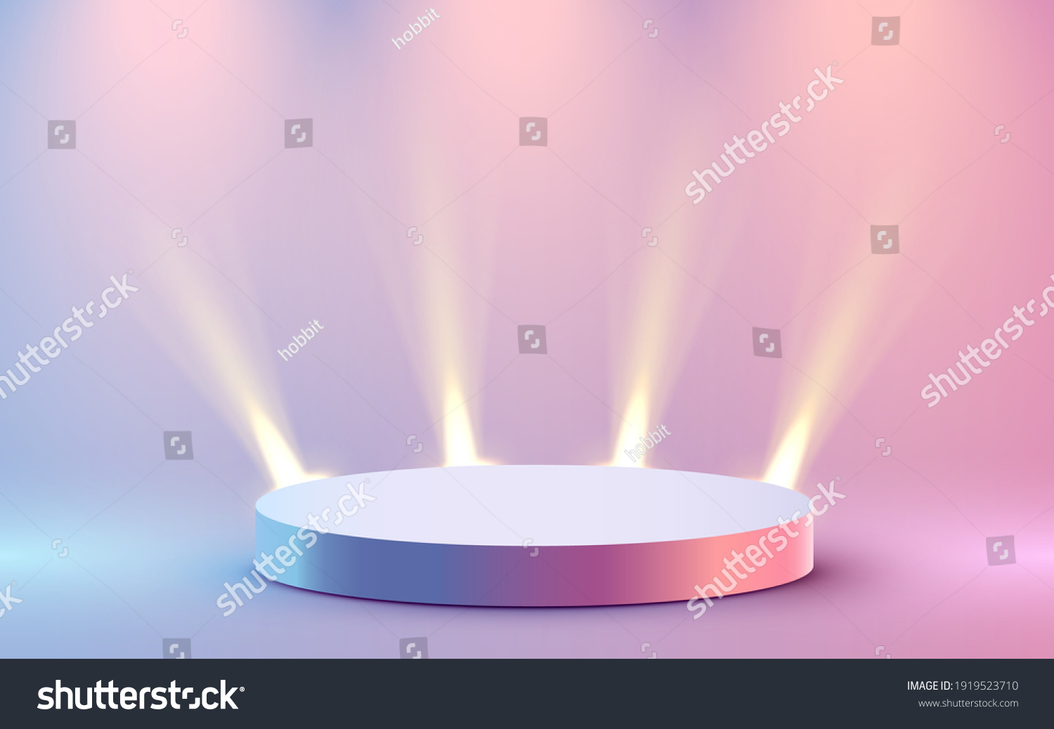 SVG of Abstract round podium illuminated with spotlight. Award ceremony concept. Stage backdrop. Vector illustration svg