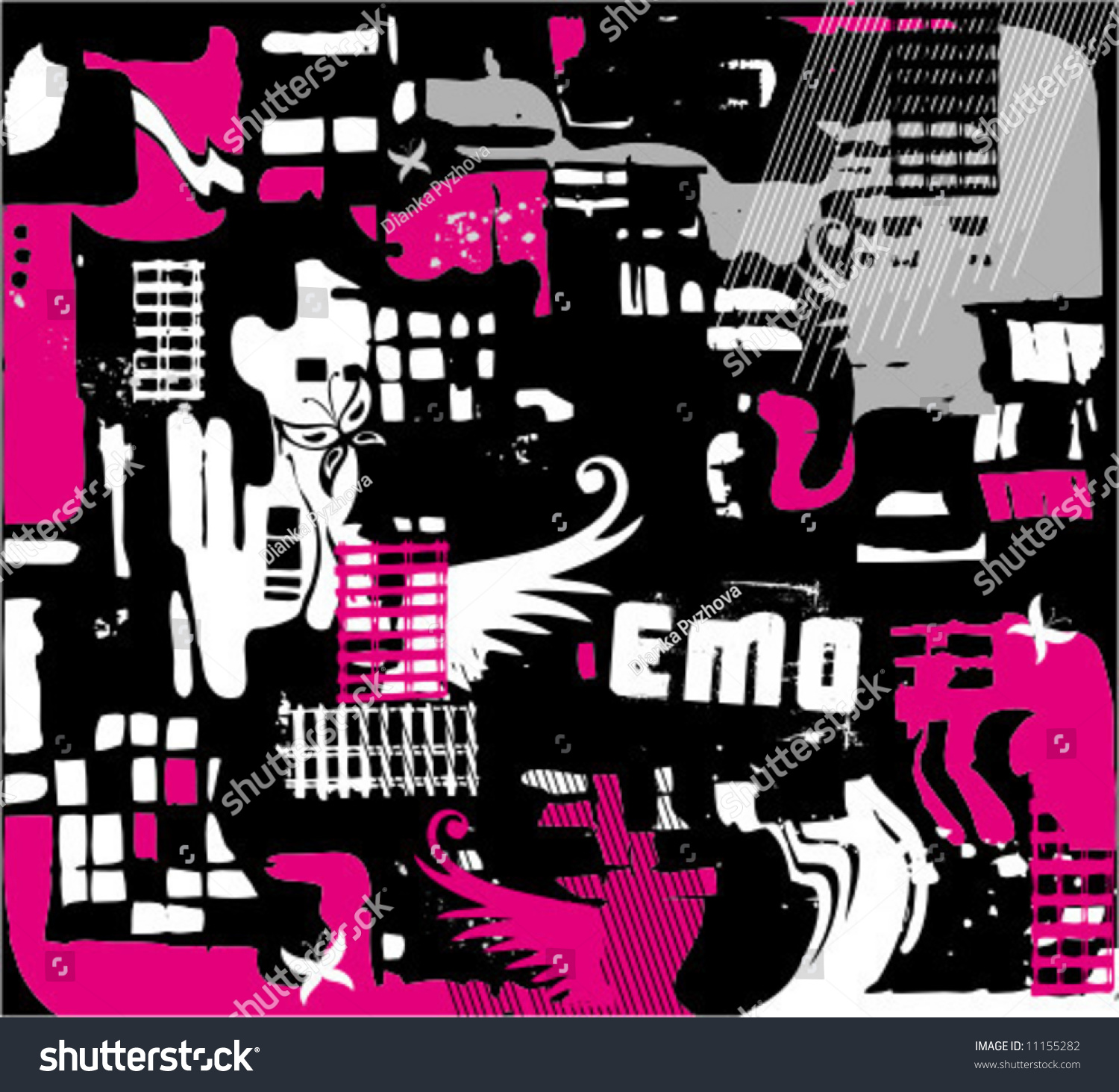 Abstract Seamless Emo Background See Similar Stock Vector 11155282