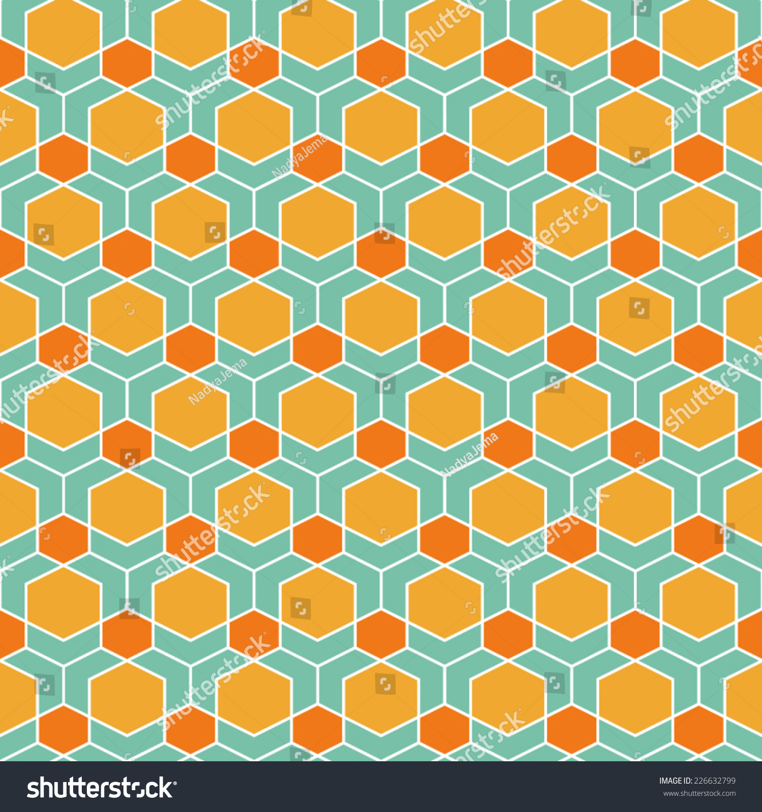 Abstract Seamless Geometric Pattern Colorful Orangeblueyellow Stock