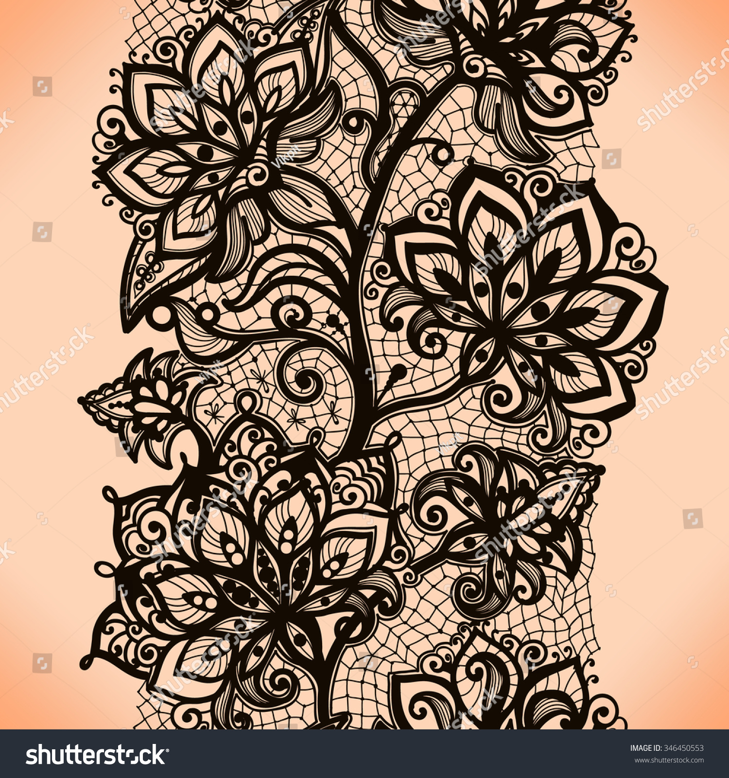 Abstract Seamless Lace Pattern Flowers Infinitely Stock Vector Royalty Free 346450553 5142