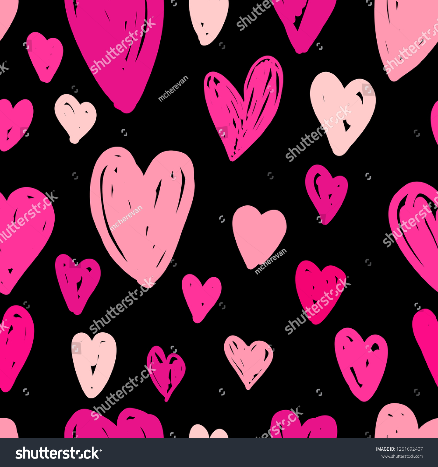 Abstract Seamless Pattern Bright Pink Hearts Stock Vector Royalty Abstract Seamless Pattern Bright Pink Hearts Stock Vector Royalty