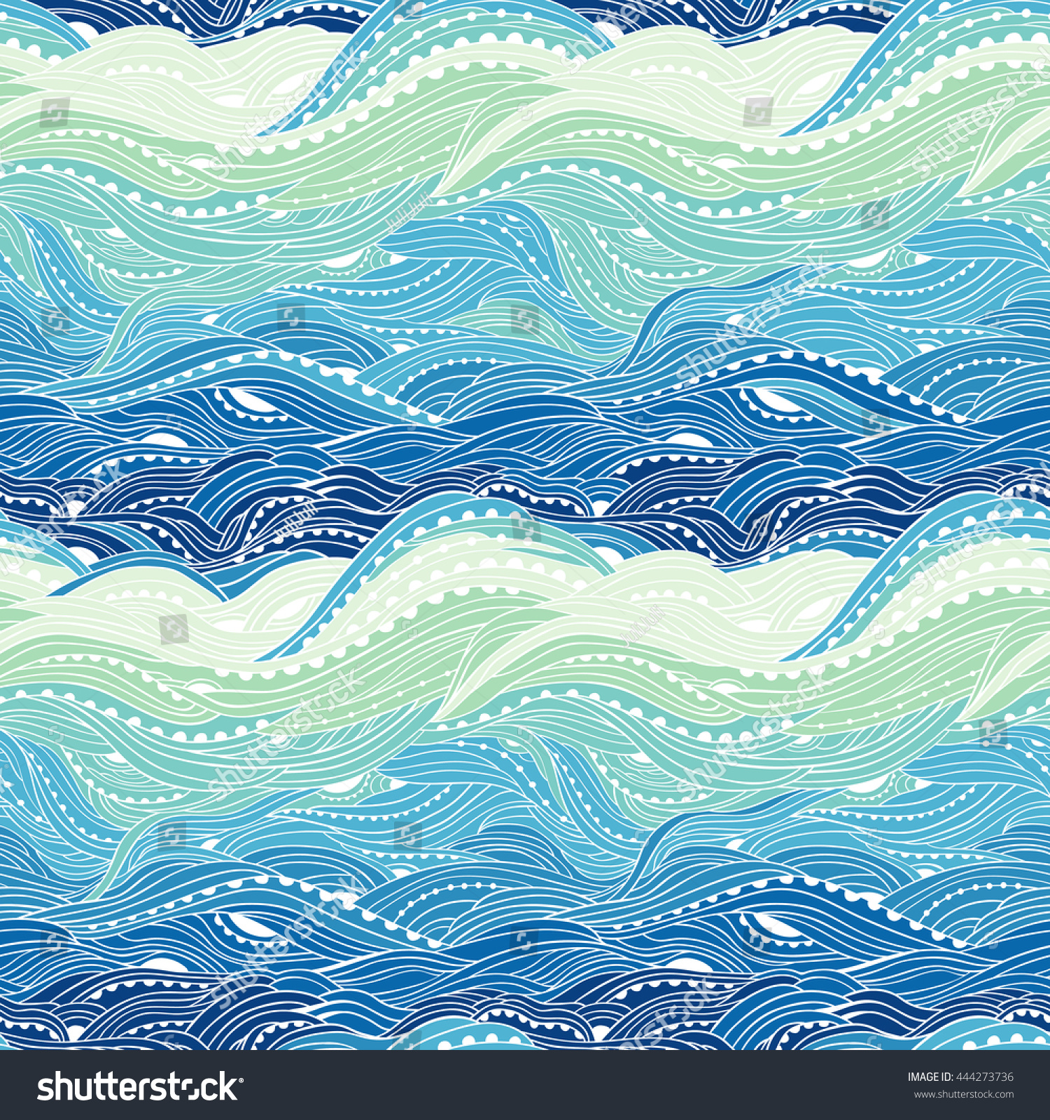 Abstract Seamless Water Pattern Handdrawn Waves Stock ...
 Ocean Water Pattern