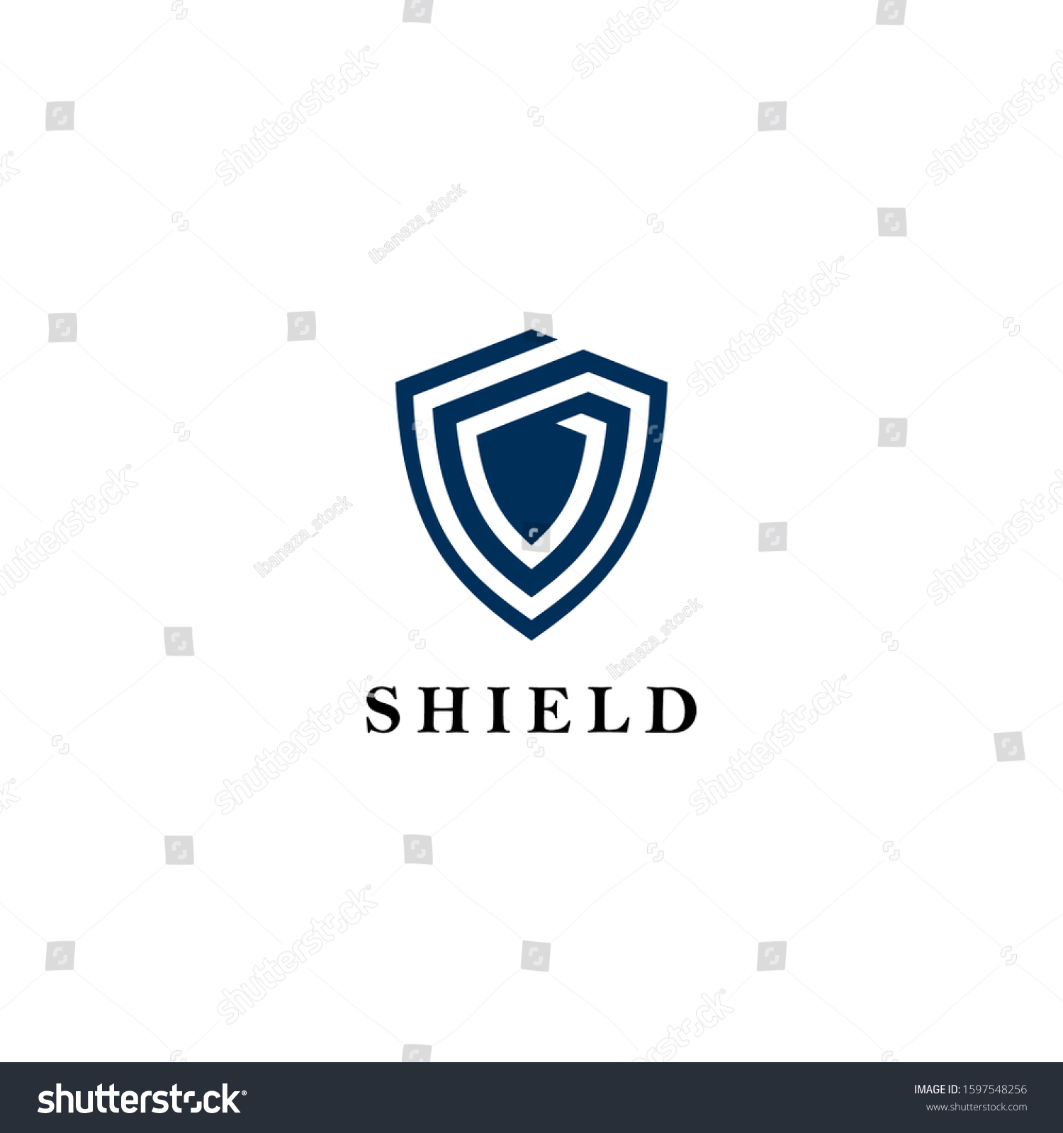 Abstract Shield Logo Design Vector Stock Vector (Royalty Free) 1597548256