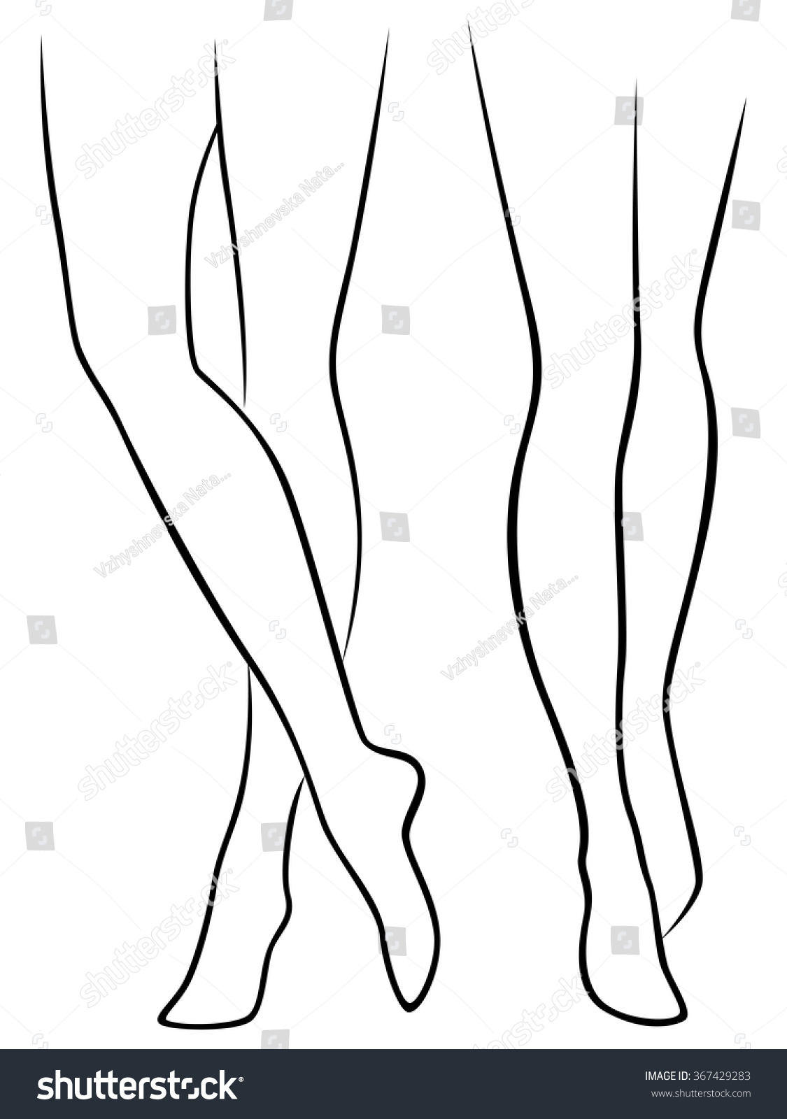 Abstract Slender Female Bare Feet Hand Stock Vector (Royalty Free ...