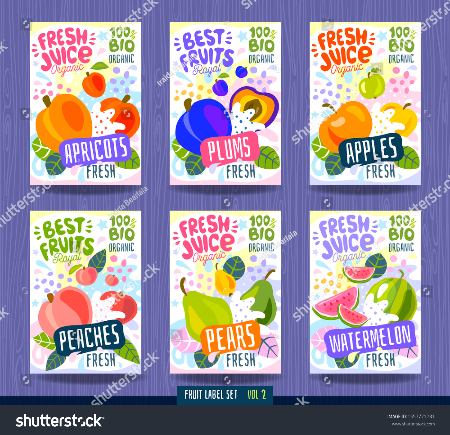 Abstract Splash Food Label Template Colorful Stock Vector (Royalty Free ...