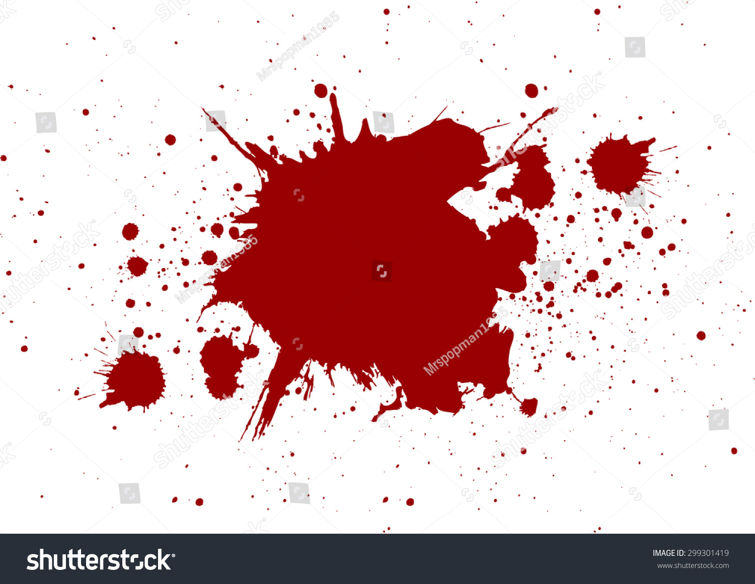 Abstract Splatter Red Color On White Stock Vector (Royalty Free) 299301419