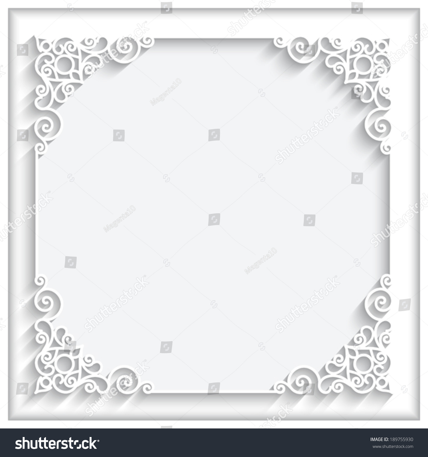 Abstract Square Lace Frame Paper Swirls Stock Vector (Royalty Free ...