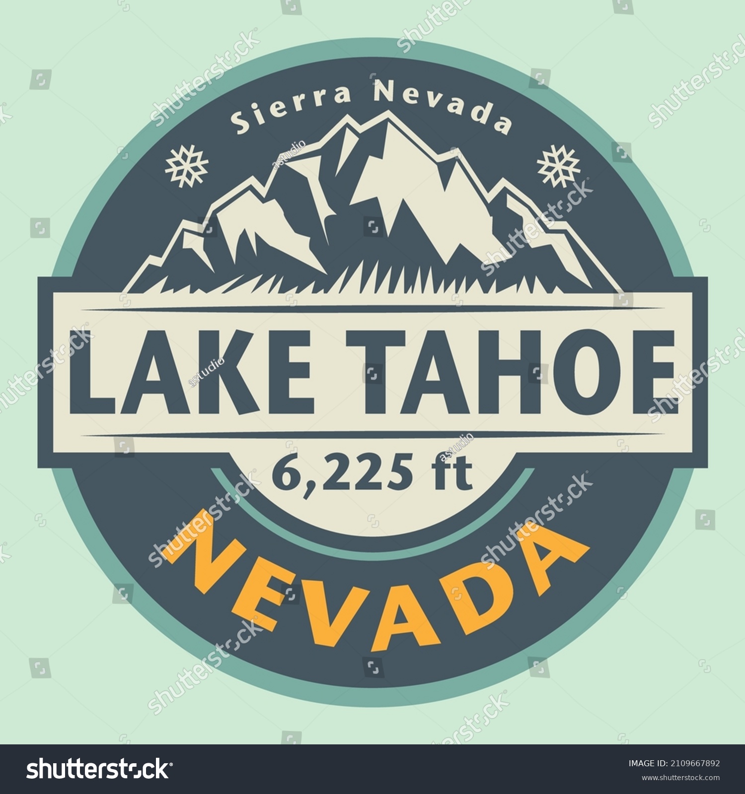 SVG of Abstract stamp or emblem with the name of Lake Tahoe, Nevada, vector illustration svg