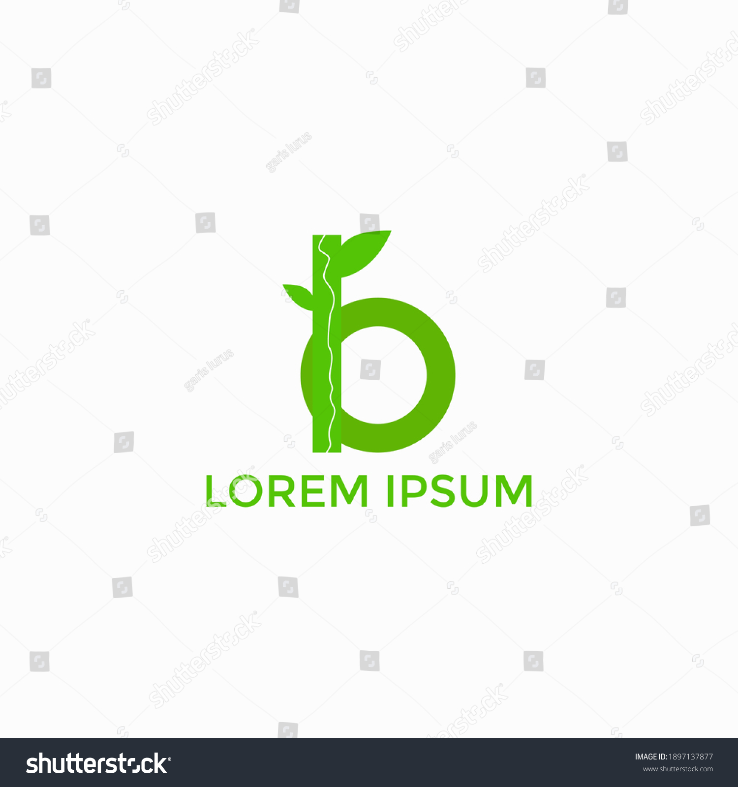 Abstract Template Illustration Letter B Leaf Stock Vector (Royalty Free ...