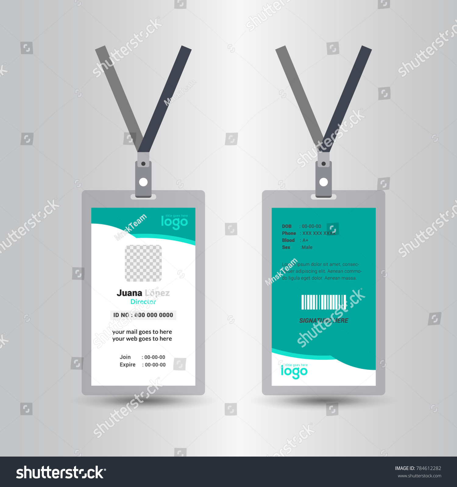 Abstract Template Staff Employee Identification Card Stock Vector ...