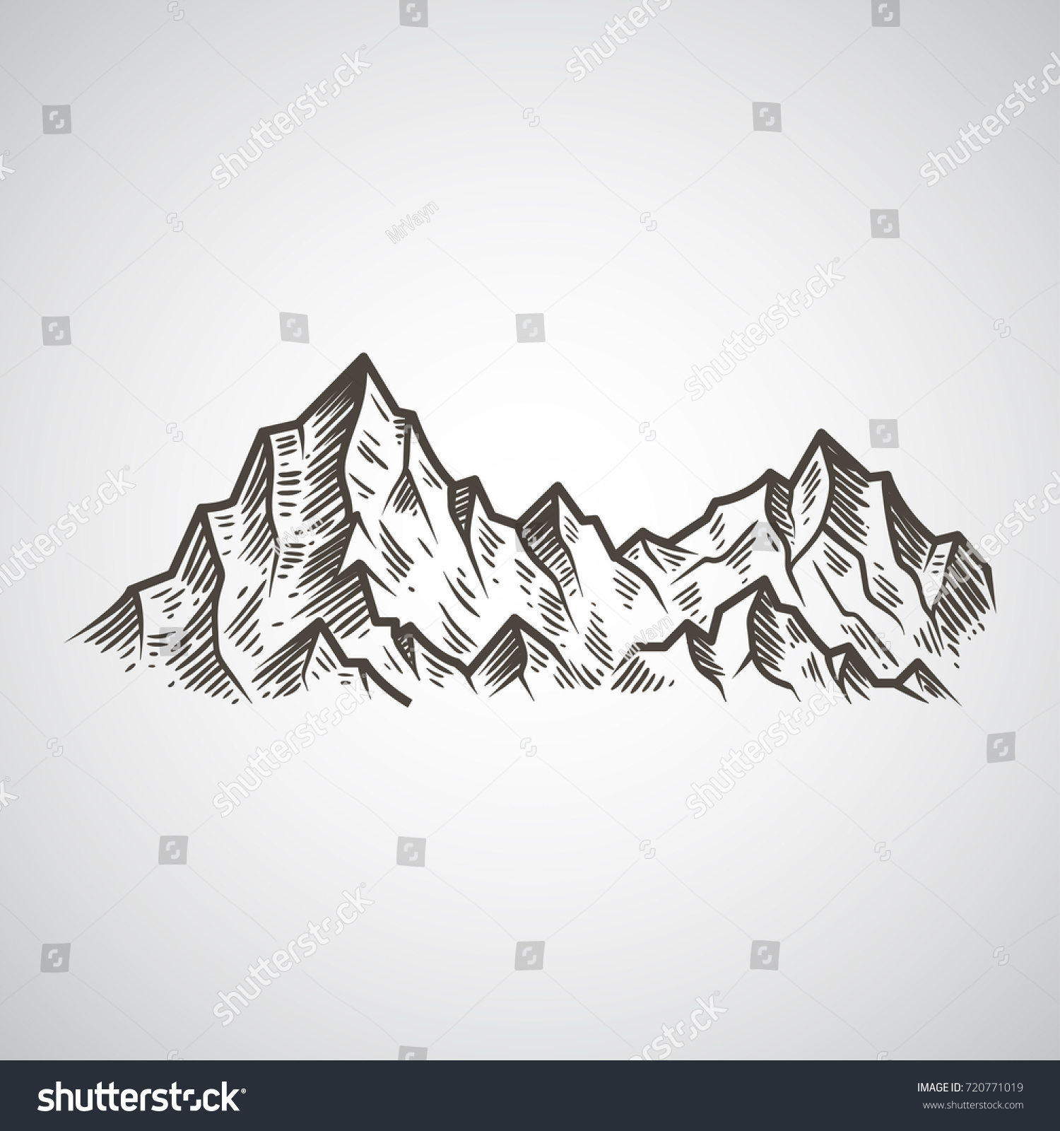 Abstract Mountains Hand Draw Stock Vector 720771019 - Shutterstock