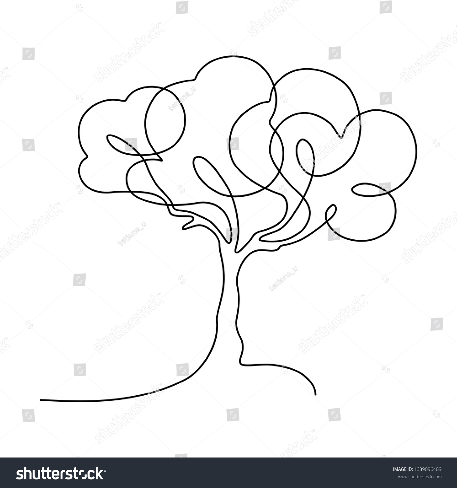 Abstract Tree Continuous Line Art Drawing Stock Vector Royalty Free Abstract Tree Continuous Line Art Drawing Stock Vector Royalty Free