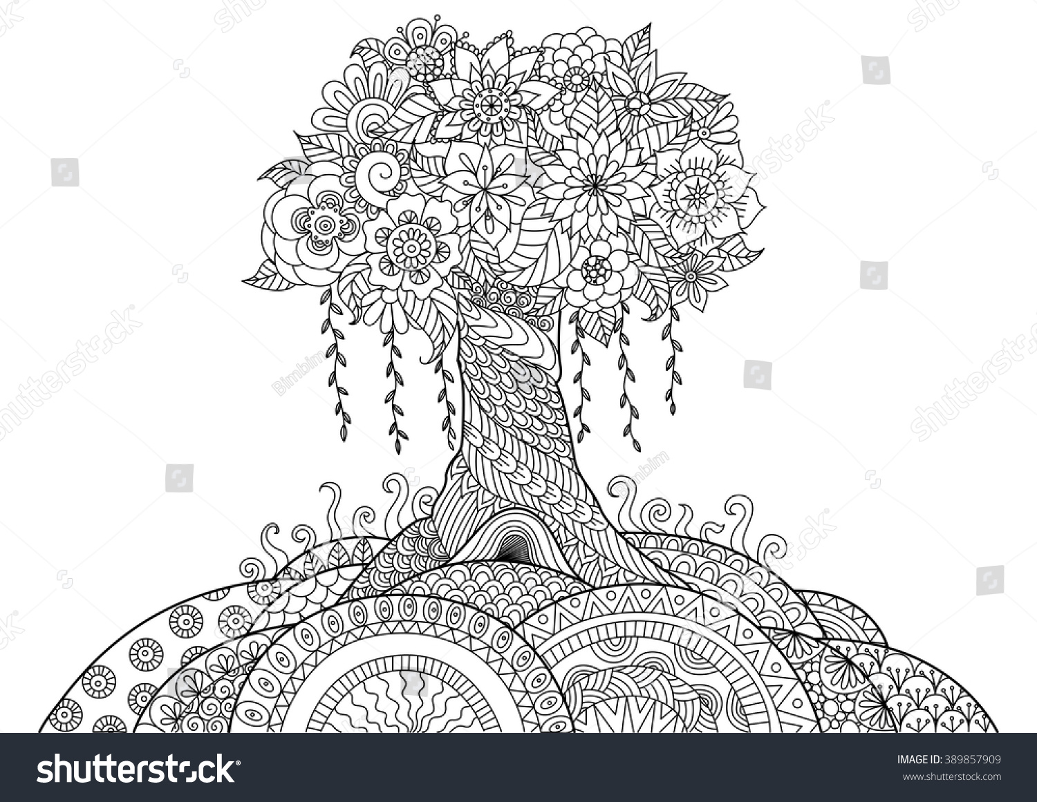 abstract trees coloring pages - photo #23