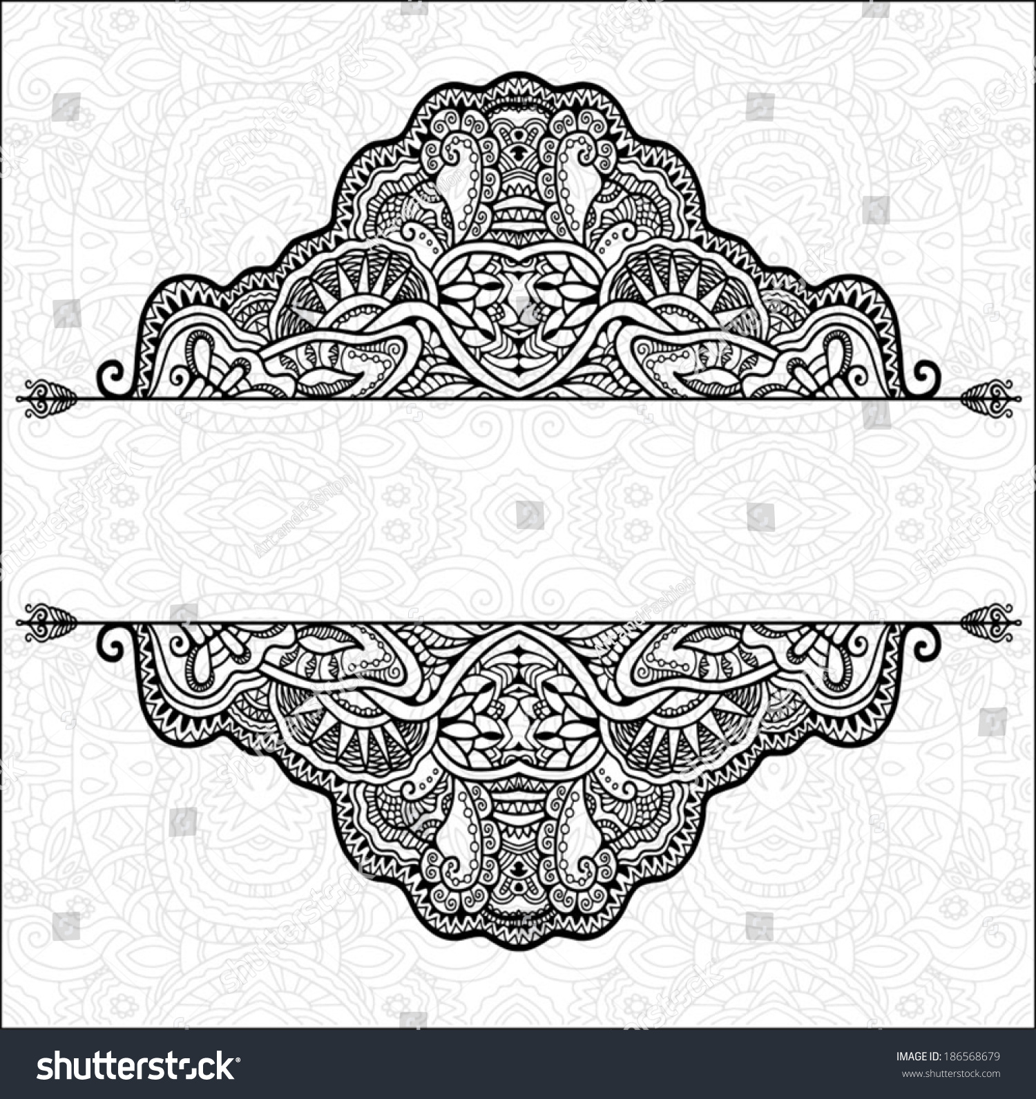 Abstract Tribal Ethnic Frame Border Seamless Stock Vector 186568679 ...