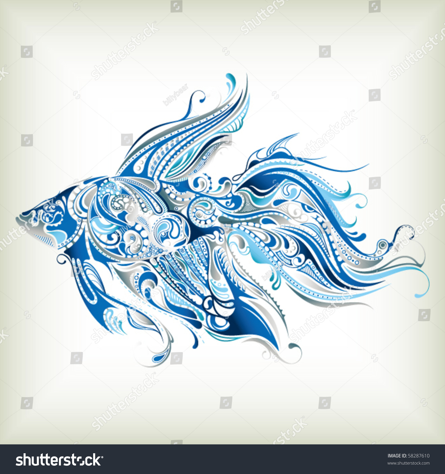 Abstract Tropical Fish Stock Vector 58287610 - Shutterstock