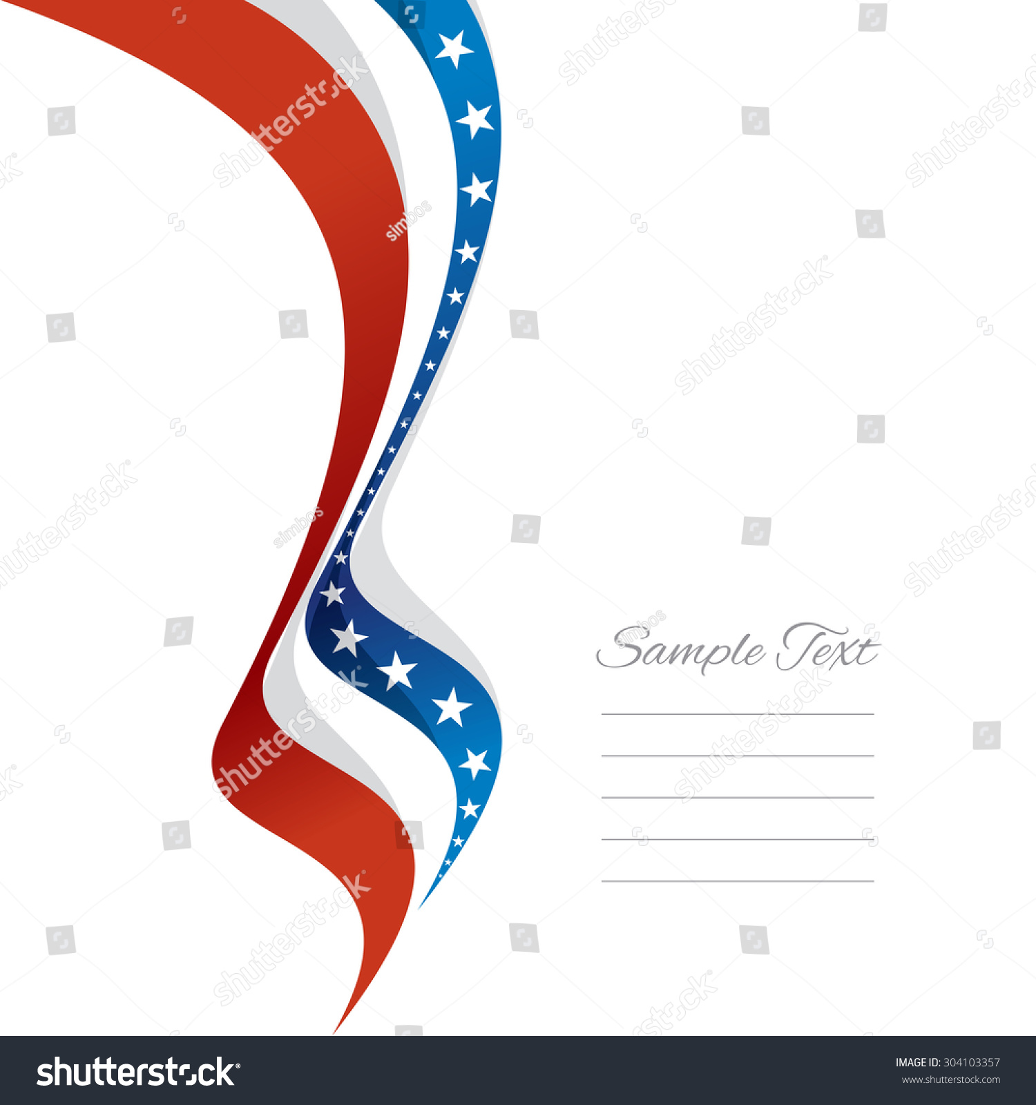 Abstract Us Left Ribbon Vector: vector de stock (libre de regalías ...