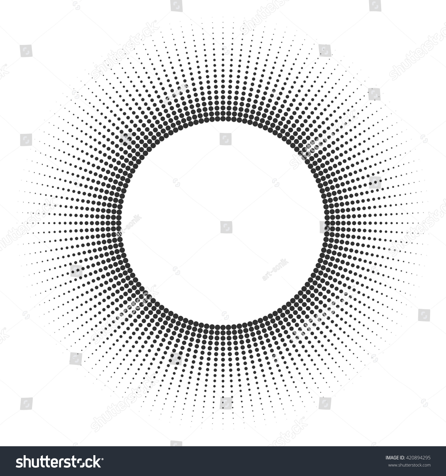 Abstract Vector Black White Dotted Halftone Stock Vector 420894295