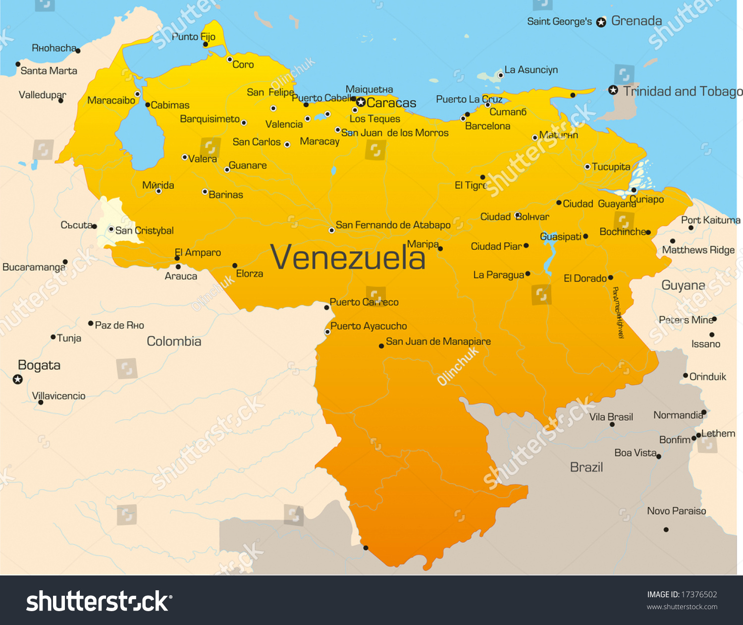 Abstract Vector Color Map Venezuela Country Stock Vector 17376502 ...