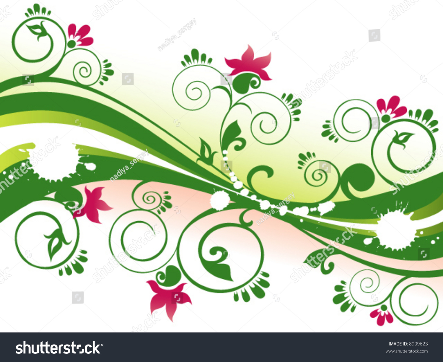 Abstract Vector Floral Background Stock Vector 8909623 - Shutterstock