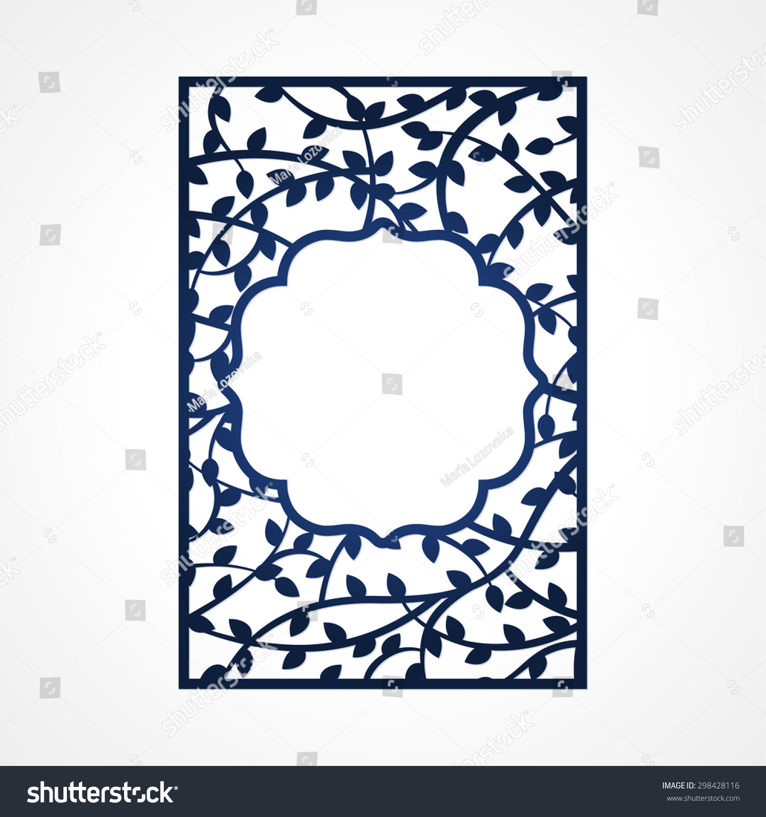 Abstract Vector Frame Tree Branches May Stock Vector 298428116 Shutterstock Laser Cut Photo Frame Template