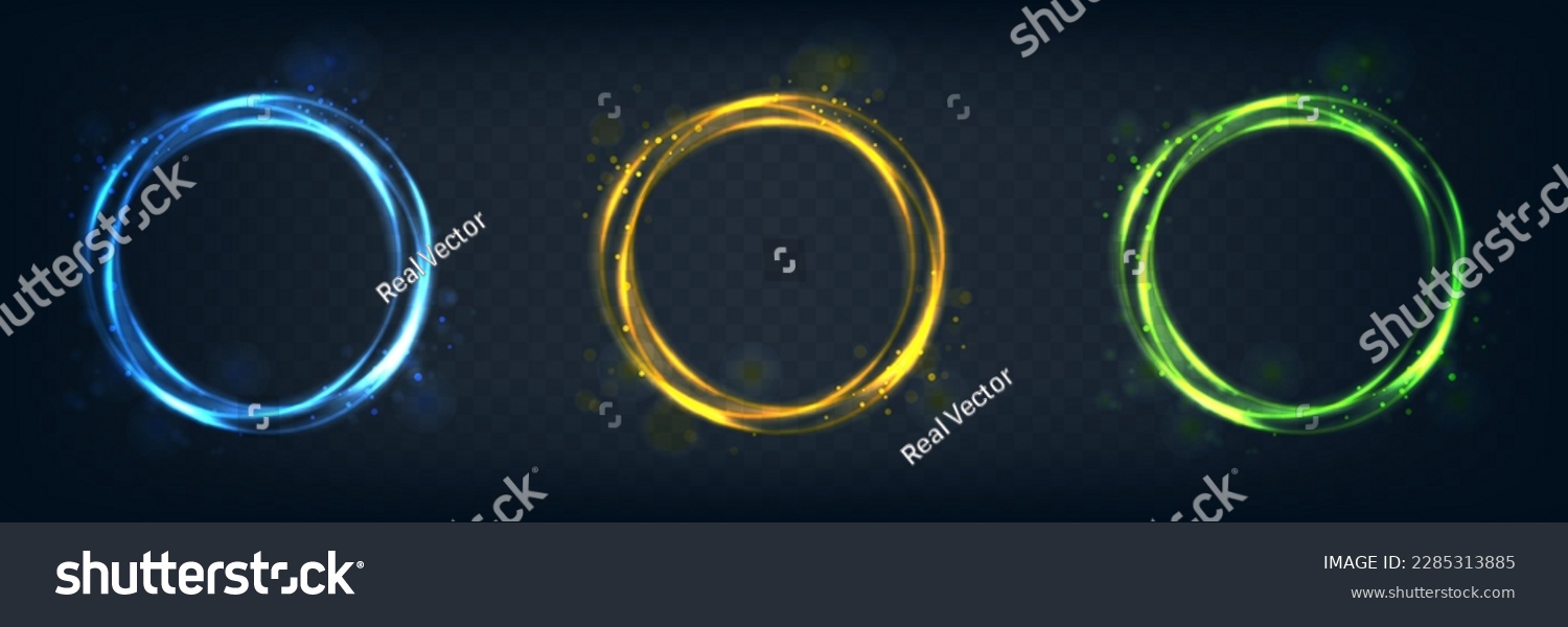 SVG of Abstract vector glow background. Halo light circle in blue, yellow and green color. svg