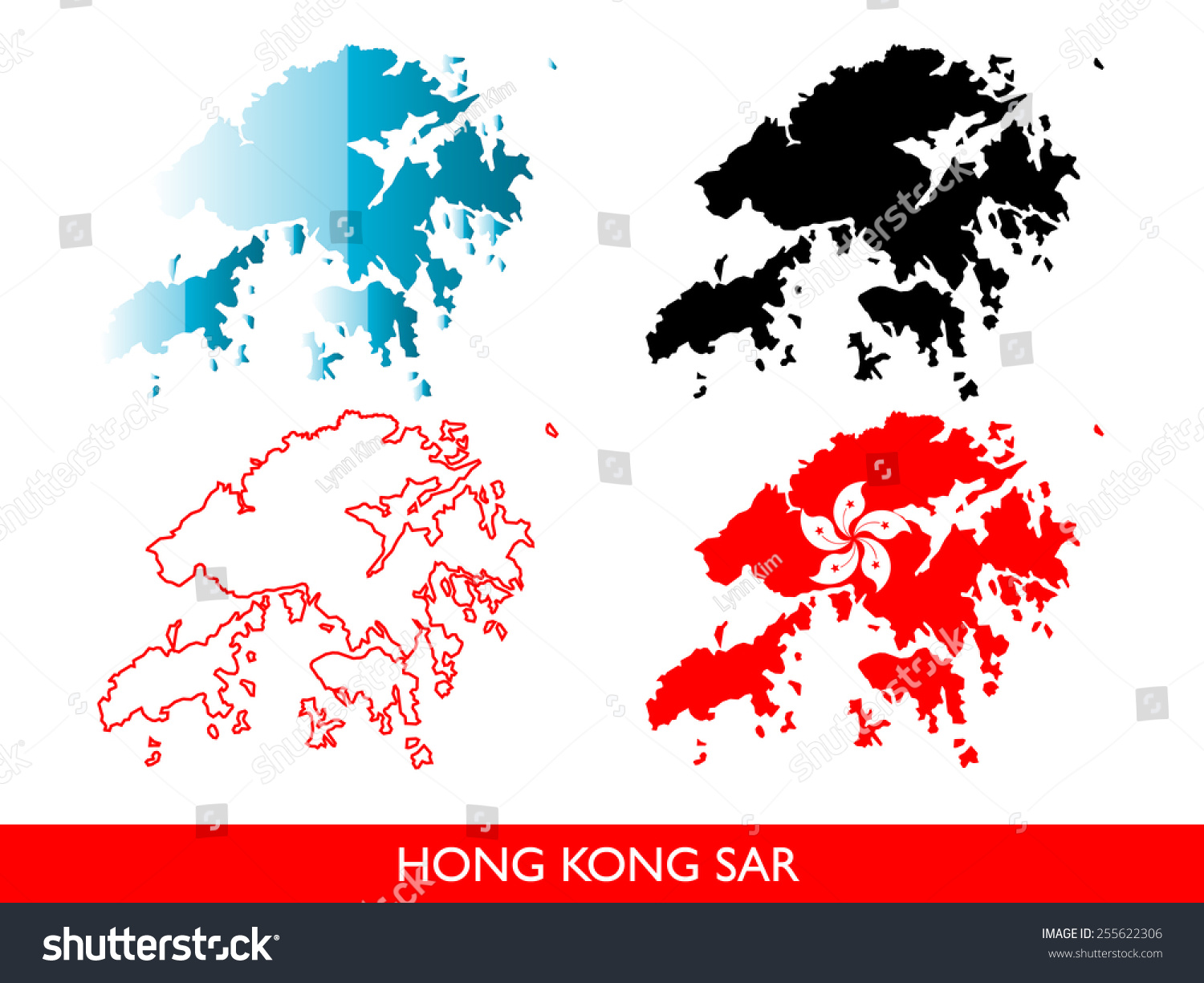 Abstract Vector Hong Kong Map 3 Stock Vector (royalty Free) 255622306 