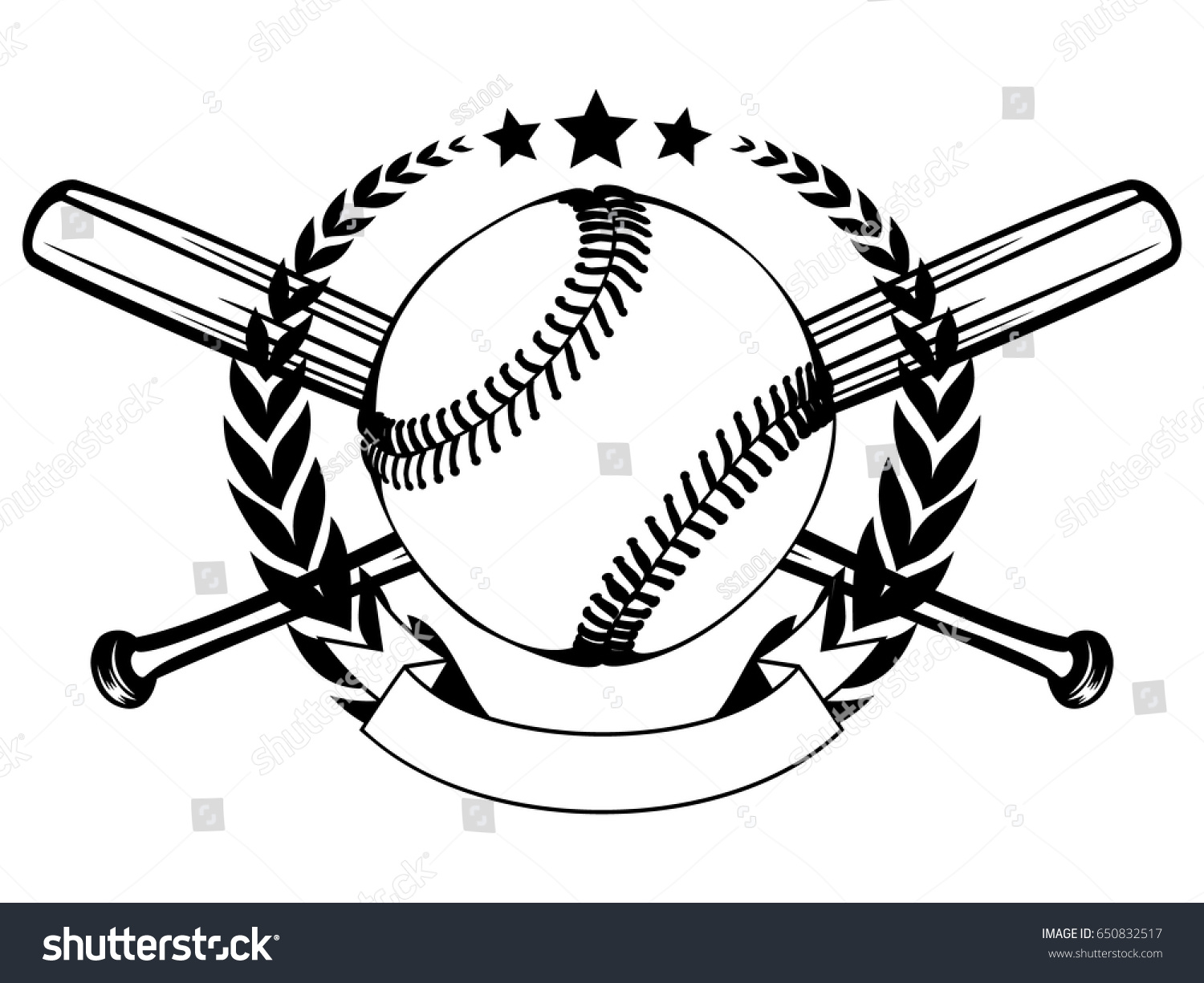 Abstract Vector Illustration Black White Baseball Stock Vector (Royalty ...