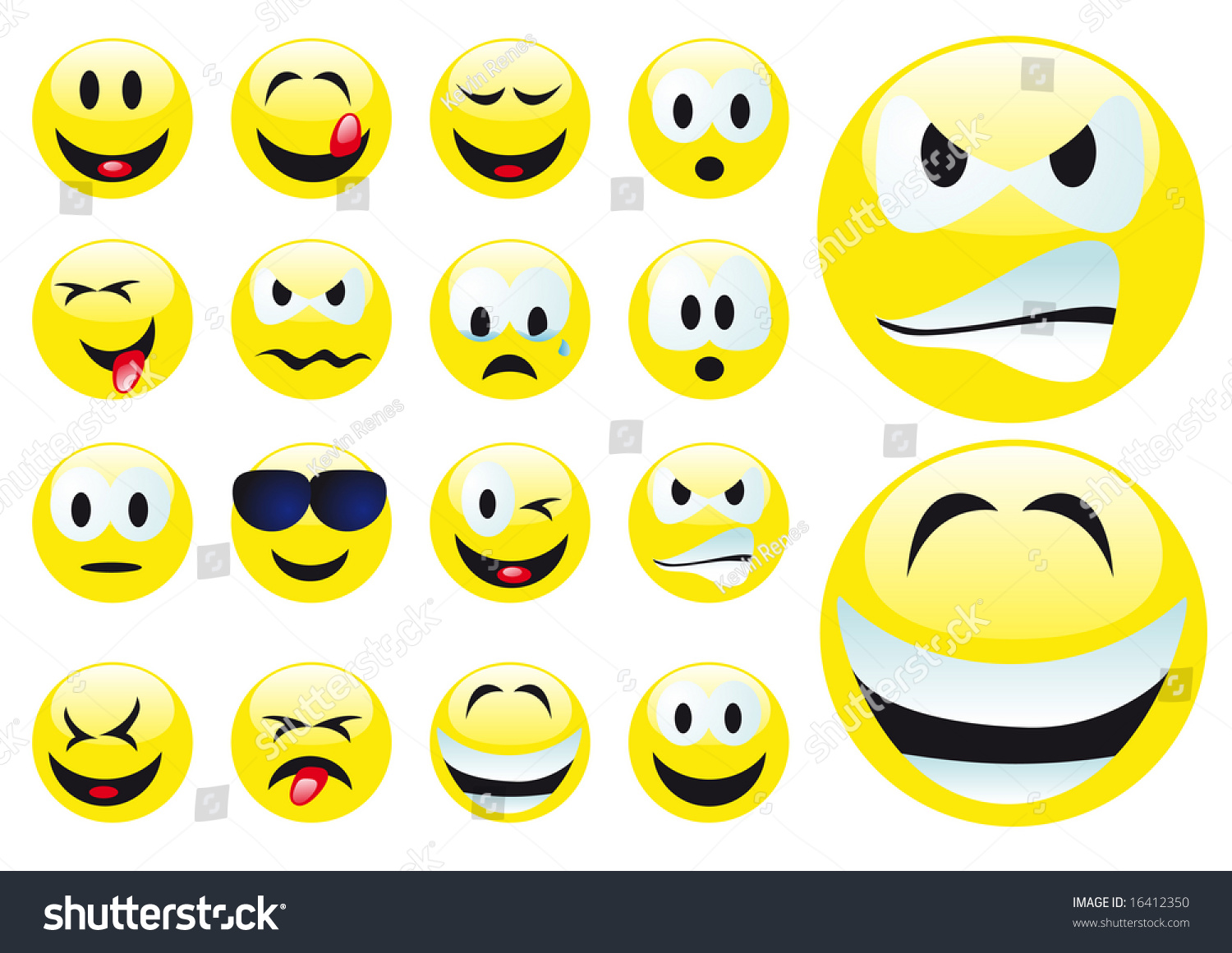 Abstract Vector Illustration Of Several Smilies - 16412350 : Shutterstock