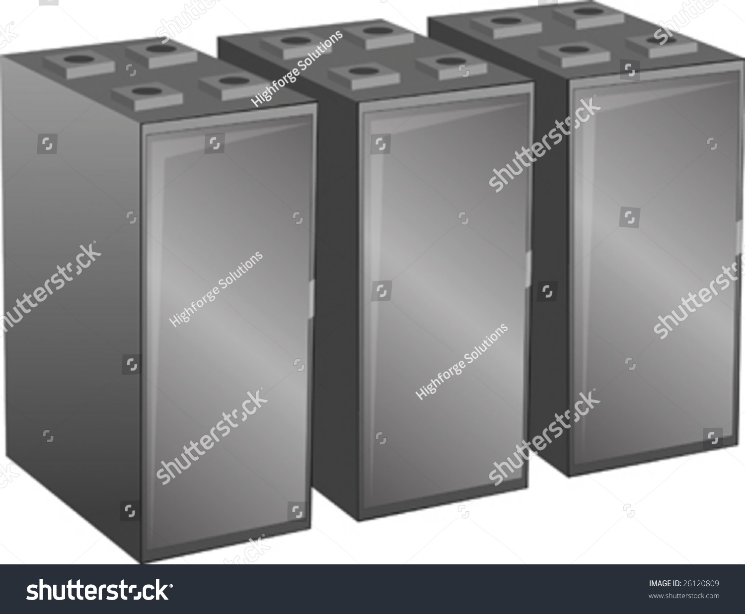 SVG of Abstract vector illustration Row of server cabinets as found in a data center svg